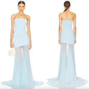 Deme by Gabriella | NWT Dahlia Gown in Blue Strapless Jersey Maxi Dress XS